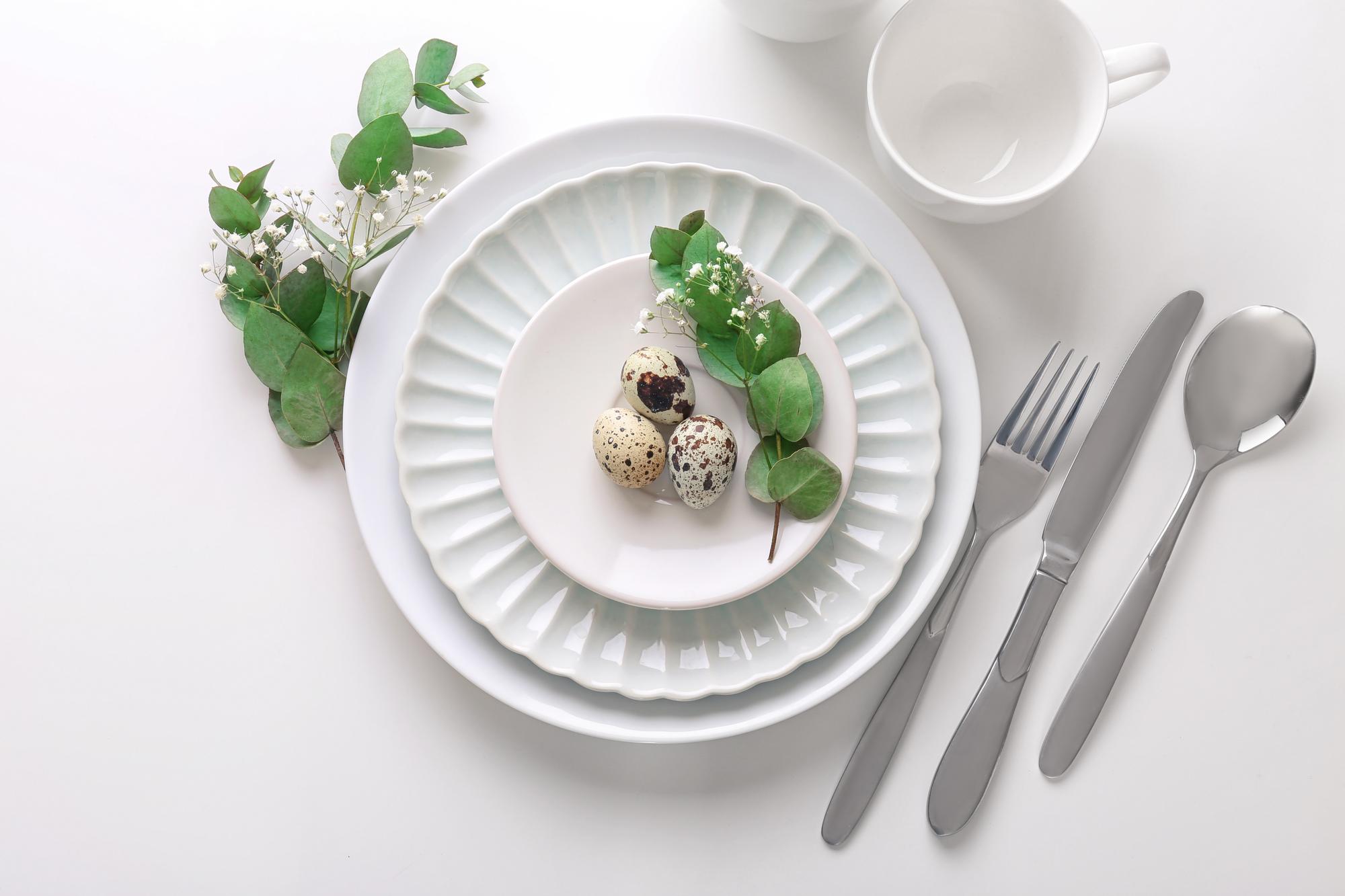 Small event table with simple plated foods
